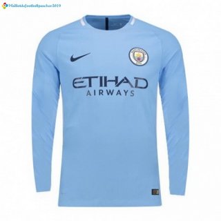 Maillot Manchester City Domicile ML 2017 2018 Maillot Manchester City Domicile ML 2017 2018