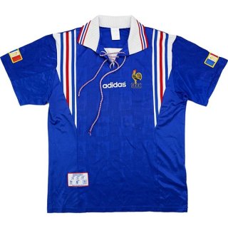 Thailande Maillot France Replica Domicile Retro 1996 Bleu