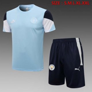 Entrainement Manchester City Ensemble Complet 2022 Bleu Noir Entrainement Manchester City Ensemble Complet 2022 Bleu Noir