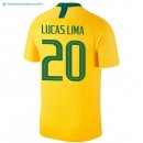 Maillot Brésil Domicile Lucaslima 2018 Jaune