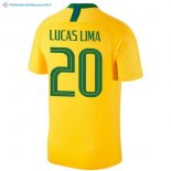 Maillot Brésil Domicile Lucaslima 2018 Jaune