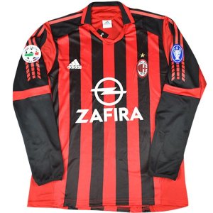 Maillot AC Milan Shevchenko Domicile ML NO.7 Retro 2005/06 Rouge