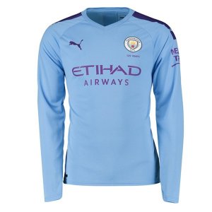 Maillot Manchester City Domicile ML 2019 2020 Azul