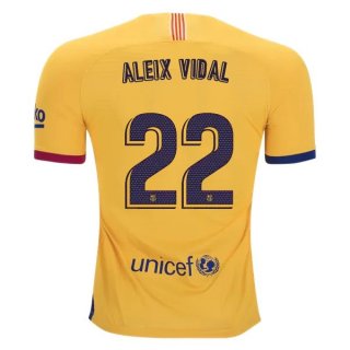 Maillot Barcelona NO.22 Aleix Vidal Exterieur 2019 2020 Jaune Maillot Barcelona NO.22 Aleix Vidal Exterieur 2019 2020 Jaune