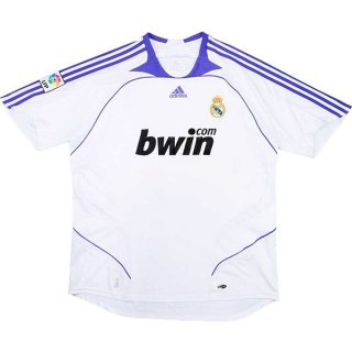 Thailande Maillot Real Madrid Replica Domicile Retro 2007 2008 Blanc