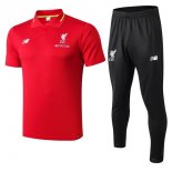 Polo Ensemble Complet Liverpool 2018 2019 Rouge Noir