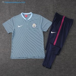 Polo Manchester City Ensemble Complet 2017 2018 Gris Clair