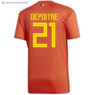 Maillot Belgica Domicile Depoitre 2018 Rouge