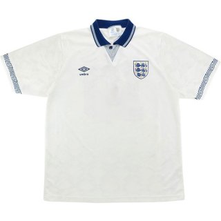 Thailande Maillot Angleterre Replica Domicile Retro 1990 Blanc