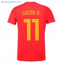 Maillot Espagne Domicile Lucas V. 2018 Rouge