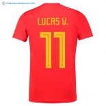 Maillot Espagne Domicile Lucas V. 2018 Rouge