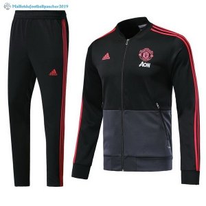 Survetement Manchester United 2018 2019 Noir Gris