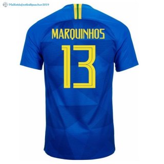 Maillot Brésil Exterieur Marquinhos 2018 Bleu