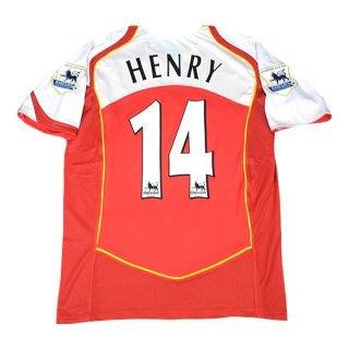 Maillot Arsenal Henry Domicile NO.14 Retro 2004/05 Rouge