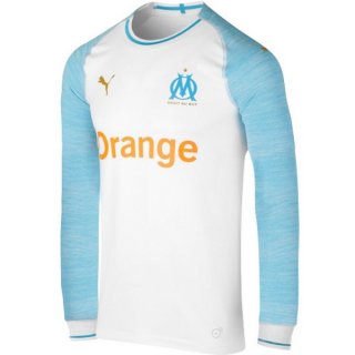 Maillot Marseille Domicile ML 2018 2019 Blanc Maillot Marseille Domicile ML 2018 2019 Blanc