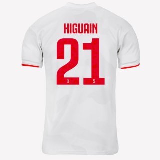 Maillot Juventus NO.21 Higuain Exterieur 2019 2020 Gris Blanc