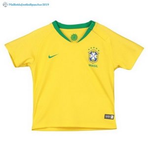 Maillot Brésil Domicile Enfant 2018 Jaune