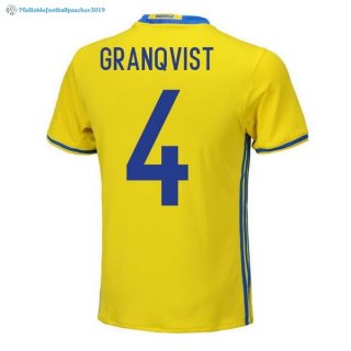 Maillot Sweden Domicile Granqvist 2018 Jaune