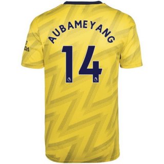 Maillot Arsenal NO.14 Aubameyang Exterieur 2019 2020 Jaune Maillot Arsenal NO.14 Aubameyang Exterieur 2019 2020 Jaune