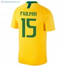 Maillot Brésil Domicile Paulinho 2018 Jaune