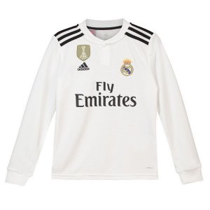 Maillot Real Madrid Domicile ML Enfant 2018 2019 Blanc