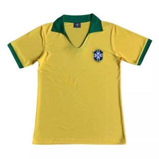 Thailande Maillot Brésil Domicile Retro 1957 Jaune Thailande Maillot Brésil Domicile Retro 1957 Jaune