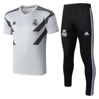 Entrainement Real Madrid Ensemble Complet 2018 2019 Blanc Gris
