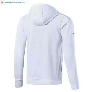 Sweat Shirt Capuche Real Madrid 2017 2018 Blanc Vert