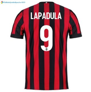 Maillot Milan Domicile Lapadula 2017 2018