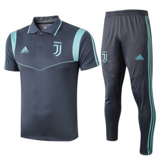 Polo Juventus Ensemble Complet 2019 2020 Gris Bleu