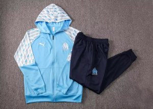 Sweat Shirt Capuche Marseille 2021 2022 Bleu Blanc