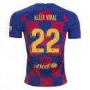 Maillot Barcelona NO.22 Aleix Vidal Domicile 2019 2020 Bleu Rouge