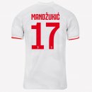 Maillot Juventus NO.17 Mandzukic Exterieur 2019 2020 Gris Blanc