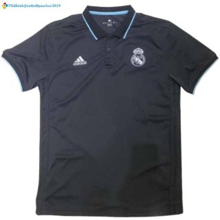 Polo Real Madrid 2017 2018 Noir Bleu Clair Polo Real Madrid 2017 2018 Noir Bleu Clair