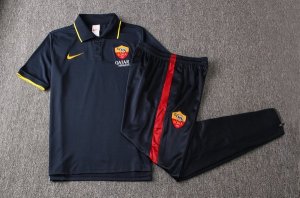 Polo Ensemble Complet As Roma 2019 2020 Noir Jaune