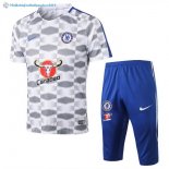 Maillot Entrainement Chelsea Ensemble Complet 2017 2018 Blanc Gris