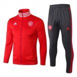 Survetement Manchester United 2018 2019 Rouge Gris