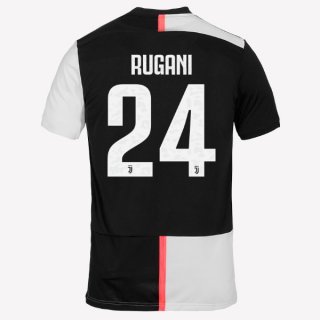 Maillot Juventus NO.24 Rugani Domicile 2019 2020 Blanc Noir Maillot Juventus NO.24 Rugani Domicile 2019 2020 Blanc Noir
