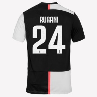 Maillot Juventus NO.24 Rugani Domicile 2019 2020 Blanc Noir