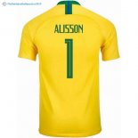 Maillot Brésil Domicile Alisson 2018 Jaune