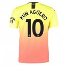 Maillot Manchester City NO.10 Kun Aguero Third 2019 2020 Orange