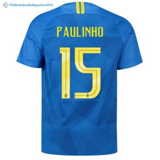 Maillot Brésil Exterieur Paulinho 2018 Bleu