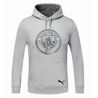 Sweat Shirt Capuche Manchester City 2020 2021 Gris