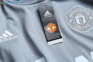Survetement Manchester United 2017 2018 Gris Clair Noir