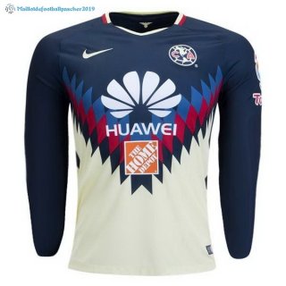 Maillot Club América Domicile ML 2017 2018 Jaune Bleu Maillot Club América Domicile ML 2017 2018 Jaune Bleu