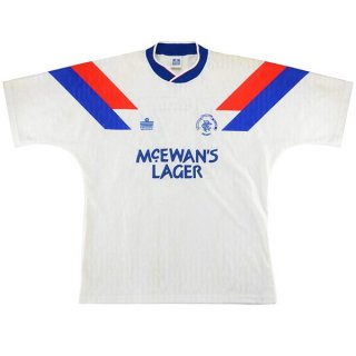 Thailande Maillot Rangers Exterieur Retro 1990 1992 Blanc