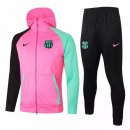 Sweat Shirt Capuche Barcelona 2020 2021 Rose Vert