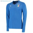 Maillot Italie Domicile Manga Larga 2018 Bleu