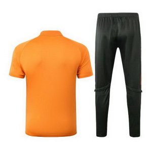 Polo Ensemble Complet Manchester United 2020 2021 Orange Noir