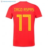 Maillot Espagne Domicile Iago Aspas 2018 Rouge